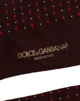 Dolce & Gabbana Burgundy Polka Dot Over The Calf Accessory Socks