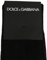 Dolce & Gabbana Black DG Logo Print Over The Calf Accessory Socks