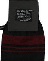 Dolce & Gabbana Men Burgundy Black Logo Mid Calf Accessory Socks