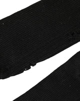 Dolce & Gabbana Black Cotton Distressed Mid Calf Accessory Socks
