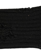 Dolce & Gabbana Black Cotton Distressed Mid Calf Accessory Socks
