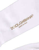 Dolce & Gabbana Men White Viscose Over The Calf Accessory Socks