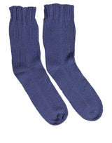 Dolce & Gabbana Men Navy Blue Cotton Ribbed Mid Calf Accessory Socks