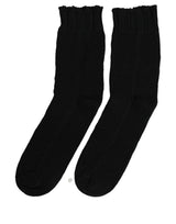 Dolce & Gabbana Men Dark Blue Cotton Ribbed Mid Calf Accessory Socks