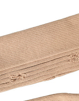 Dolce & Gabbana Beige Cotton Distressed Mid Calf Accessory Socks