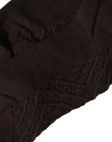 Dolce & Gabbana Dark Brown Cotton Knit Knee High Accessory One Size Socks