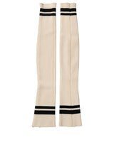 Dolce & Gabbana Cream Wool Thigh High Leg Warmer Accessory Socks