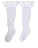 Dolce & Gabbana .White Nylon Logo Calf Long Women Accessory Socks