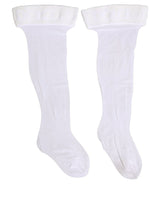 Dolce & Gabbana .White Nylon Logo Calf Long Women Accessory Socks
