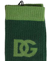 Dolce & Gabbana Green DG Logo Nylon Mid Calf Accessory Socks
