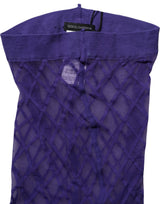 Dolce & Gabbana Purple Nylon Fishnet Pantyhose Stockings Socks