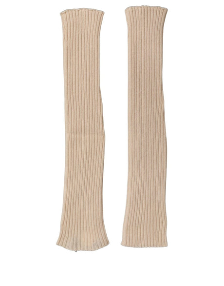 Dolce & Gabbana Camel Brown Cashmere Knit Arm Warmer Gloves