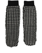 Dolce & Gabbana Black White Houndstooth Ankle Length Socks