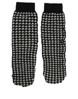 Dolce & Gabbana Black White Houndstooth Ankle Length Socks