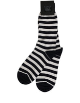 Dolce & Gabbana Black White Stripes Cotton Mid Calf Accessory Socks
