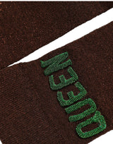 Dolce & Gabbana Brown Embroidered Cotton Mid Calf Accessory Socks