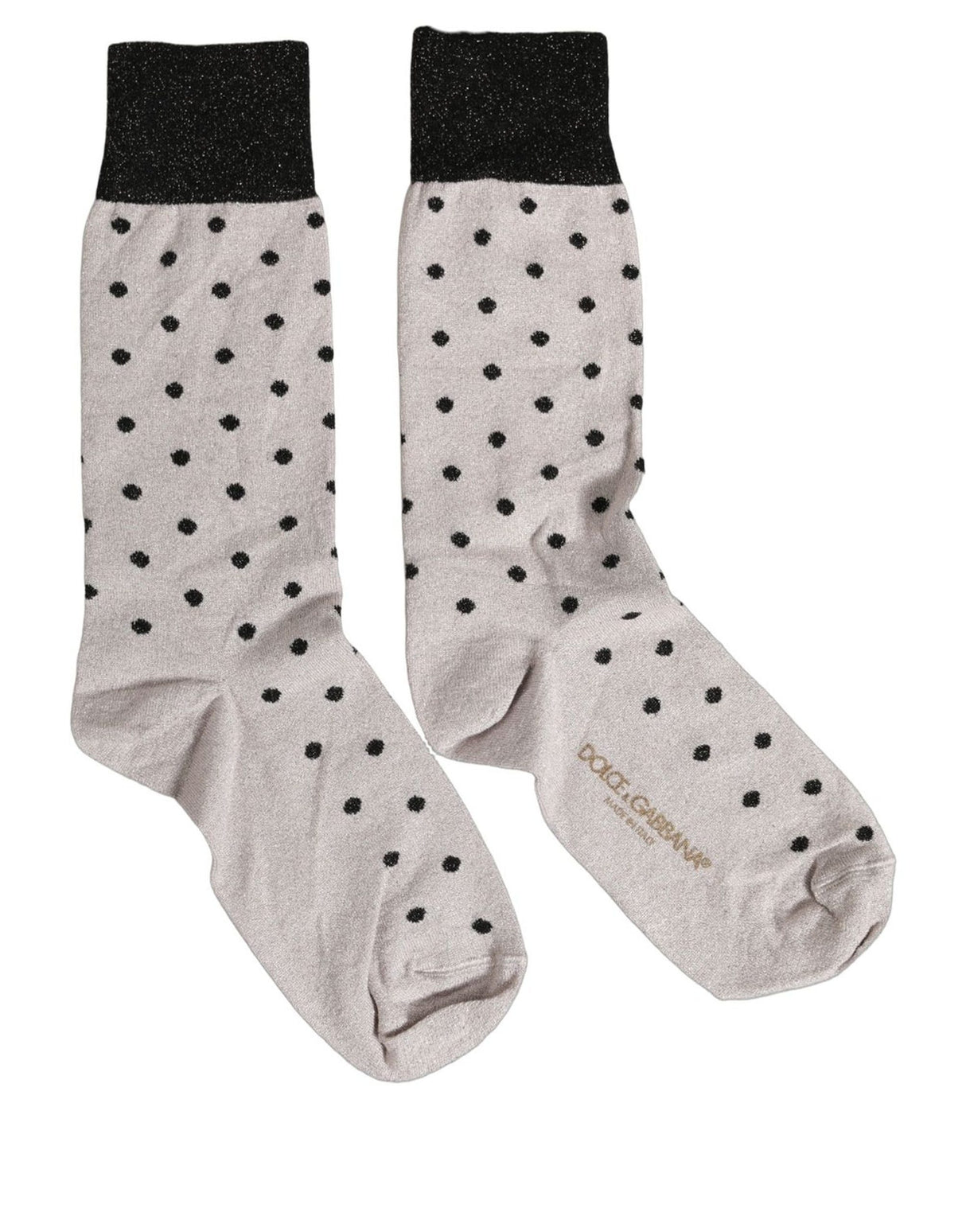Dolce & Gabbana Gray Viscose Stretch Dotted Women Accessory Socks