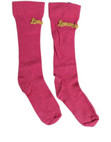 Dolce & Gabbana Pink Embroidered Cotton Mid Calf Accessory Socks