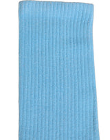 Dolce & Gabbana Light Blue Cotton Ribbed Mid Calf Accessory Socks