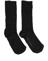 Dolce & Gabbana Black Wool DG Logo Mid Calf Accessory Socks