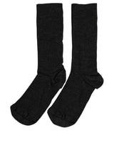 Dolce & Gabbana Black Wool DG Logo Mid Calf Accessory Socks