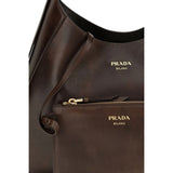 Prada Brown Calf Leather Bos Taurus Shoulder Bag