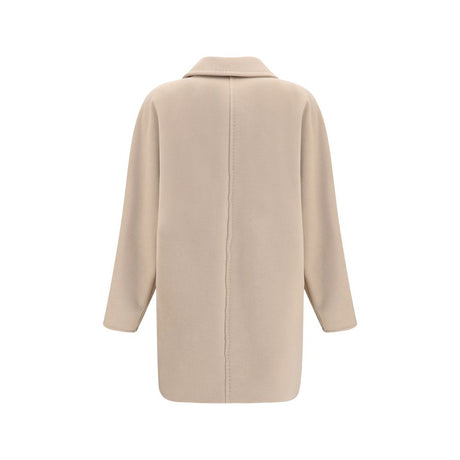 Max Mara Beige Wool Oves Aries Full-Length Jacket