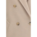 Max Mara Beige Wool Oves Aries Full-Length Jacket