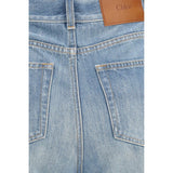 Chloé Blue Cotton Flared Jeans