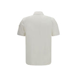 Moncler White Cotton Polo Shirt