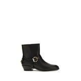 PINKO Black Calf Leather Bos Taurus Ankle Boots
