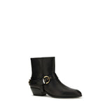 PINKO Black Calf Leather Bos Taurus Ankle Boots