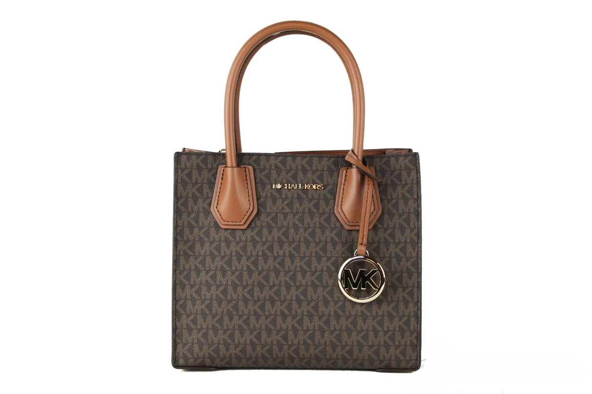 Michael Kors MICHAEL KORS Mercer 35S1GM9M2B Medium Logo And Leather Accordion Crossbody Bag In Brown
