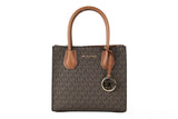 Michael Kors MICHAEL KORS Mercer 35S1GM9M2B Medium Logo And Leather Accordion Crossbody Bag In Brown