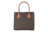 Michael Kors MICHAEL KORS Mercer 35S1GM9M2B Medium Logo And Leather Accordion Crossbody Bag In Brown