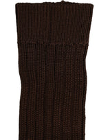 Dolce & Gabbana Dark Brown Nylon Ribbed Over The Calf Socks