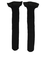 Dolce & Gabbana Black Wool Logo Calf Long Women Accessory Socks