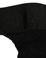 Dolce & Gabbana Black Wool Logo Calf Long Women Accessory Socks