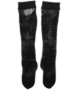 Dolce & Gabbana Black Floral Nylon Stretch Over The Calf Socks