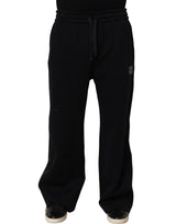 Dolce & Gabbana Dark Blue Relaxed Wide Leg Men Jogger Pants