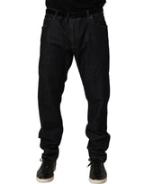Dolce & Gabbana Dark Gray Cotton Slim Fit Men Denim Jeans