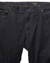 Dolce & Gabbana Dark Gray Cotton Slim Fit Men Denim Jeans