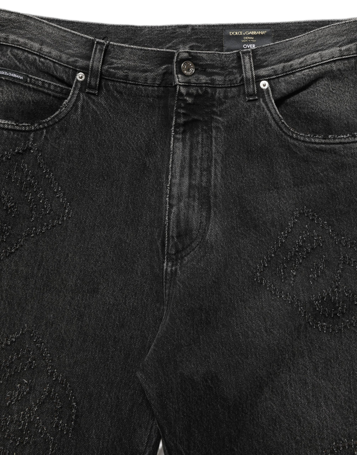 Dolce & Gabbana Dark Gray Cotton WideLeg Oversize Denim Jeans