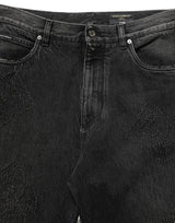 Dolce & Gabbana Dark Gray Cotton WideLeg Oversize Denim Jeans