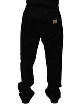 Dolce & Gabbana Black Cotton Relaxed Wide Leg Men Denim Jeans