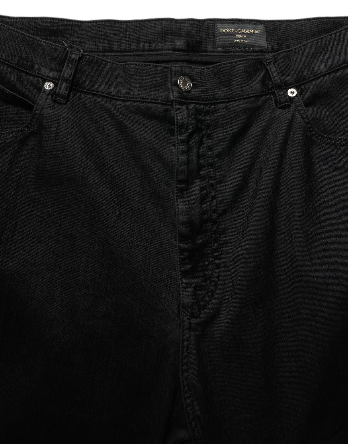 Dolce & Gabbana Black Cotton Relaxed Wide Leg Men Denim Jeans