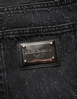 Dolce & Gabbana Dark Gray Cotton WideLeg Oversize Denim Jeans