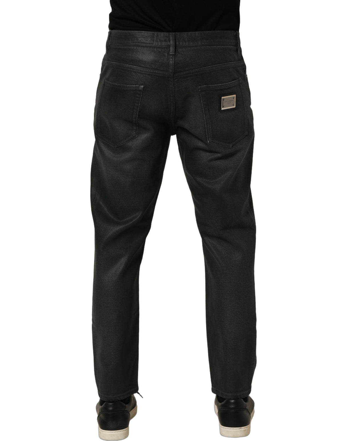 Dolce & Gabbana Dark Gray Cotton Loose Fit Men Denim Jeans