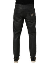 Dolce & Gabbana Dark Gray Cotton Loose Fit Men Denim Jeans