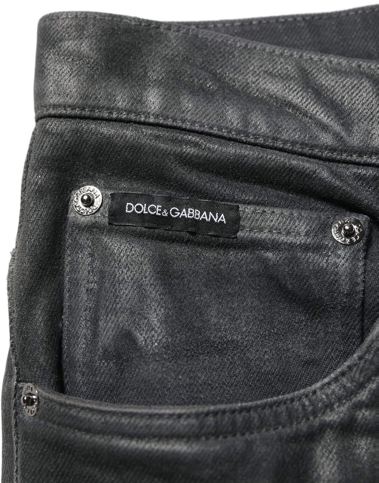Dolce & Gabbana Dark Gray Cotton Loose Fit Men Denim Jeans
